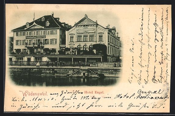 Ansichtskarten: AK Wädensweil, Hotel Engel am Wasser – Gebraucht aus Berlin von bartko-reher