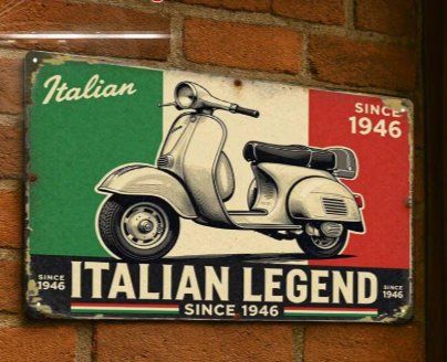 Vespa Insegne: Schild Vespa "Italian Legend" – Nuovo e nell'imballaggio originale da Gerlafingen venduto da Tsuru