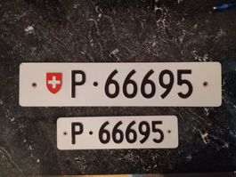2x Nummernschild PTT Post 66695 ausrangiert
