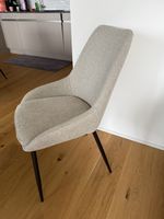 4’ Esszimmerstühle Stoffbezug beige Metallbeine schwarz