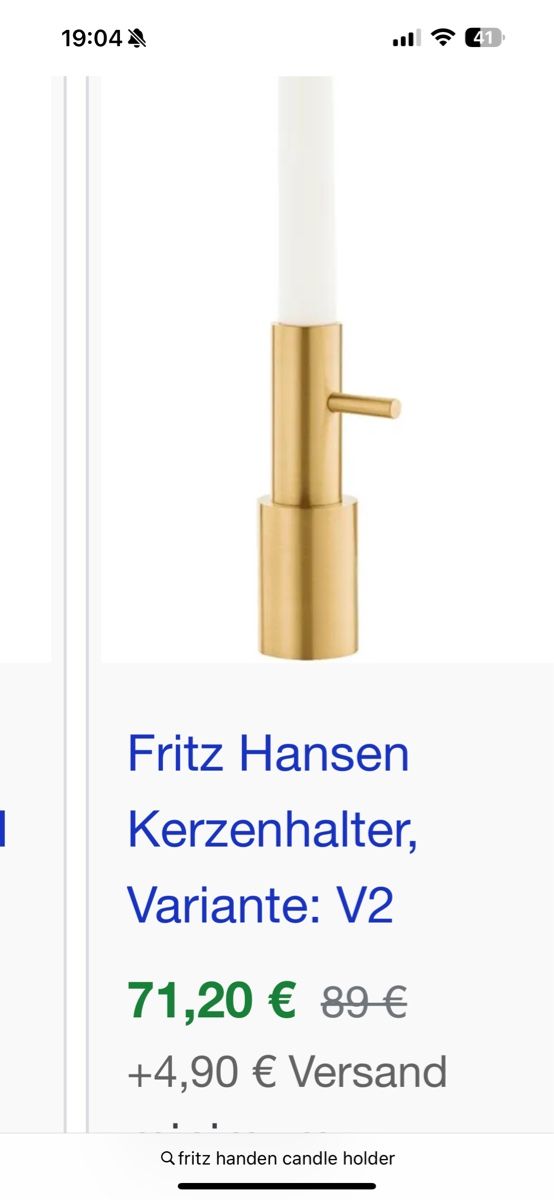 Fritz Hansen Portacandele: Fritz Hansen kerzenhalter/ candle holder – Usato da Münchenstein venduto da ArleneLM 3