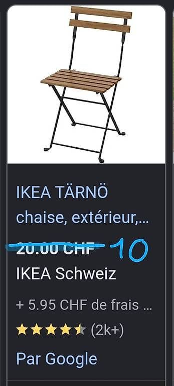 Sedie: 4 Chaises d'extérieur ikea – Usato da Lausanne venduto da bor_jg2t