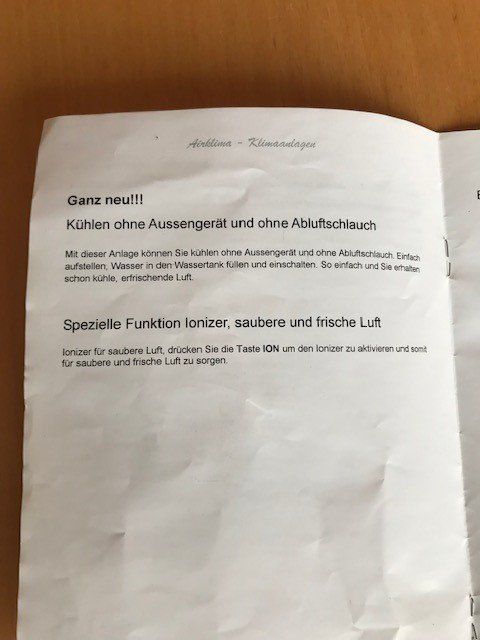 Condizionatori: klimagerät mobil – Nuovo (secondo la descrizione) da Kreuzlingen venduto da seeperle1 1