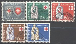 1957, Pro Patria, ohne Falz, gestempelt