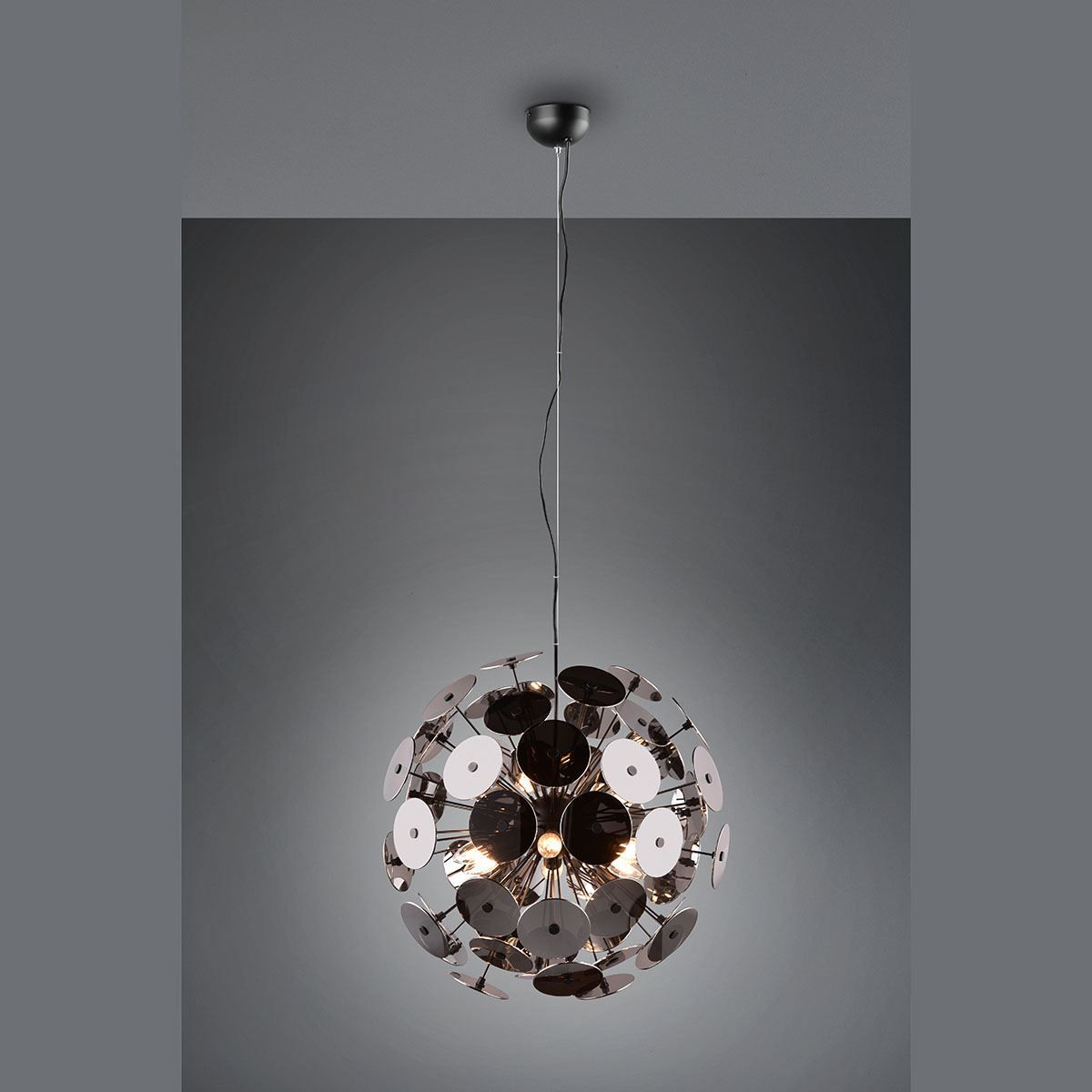 Kronleuchter & Deckenlampen: Pendelleuchte, Schwarz, Chrom, 54 cm Ø – Neu (gemäss Beschreibung) aus Kreuzlingen von Smart-Light