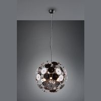 Pendelleuchte, Schwarz, Chrom, 54 cm Ø