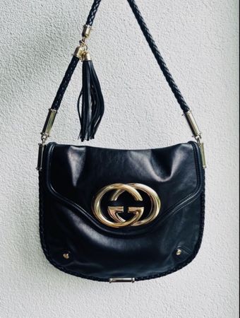 Authentic Gucci Black Leather Handbag