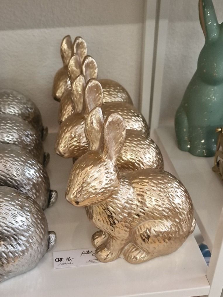 Figuren: Hase Keramik Gold Optik – Neu und originalverpackt aus Schaffhausen von AtelierPudesco 5