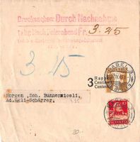 seltenes STREIFBAND Nachnahme 1915, ab 1.--