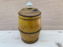 schöne alte Zuckerdose aus Blech