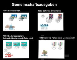 Gemeinschaftsausgaben 4 FDCs: 1991, 1992, 1993 und 1995