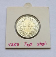 2 Fr. SILBER 1959 - in stempelglanz / fdc