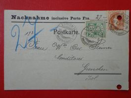 POSTKARTE Vollstempel 1907 , mit Stehende Helvetia ZURICH