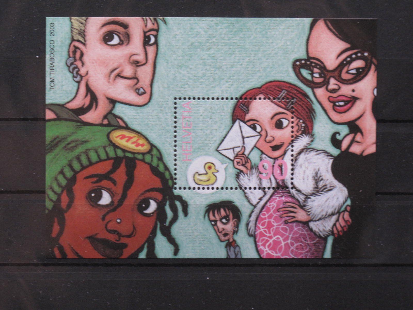 Alle Briefmarken: CH 2003 Comics Tom Tirabosco BL ** – Gebraucht aus Wil SG von fva01