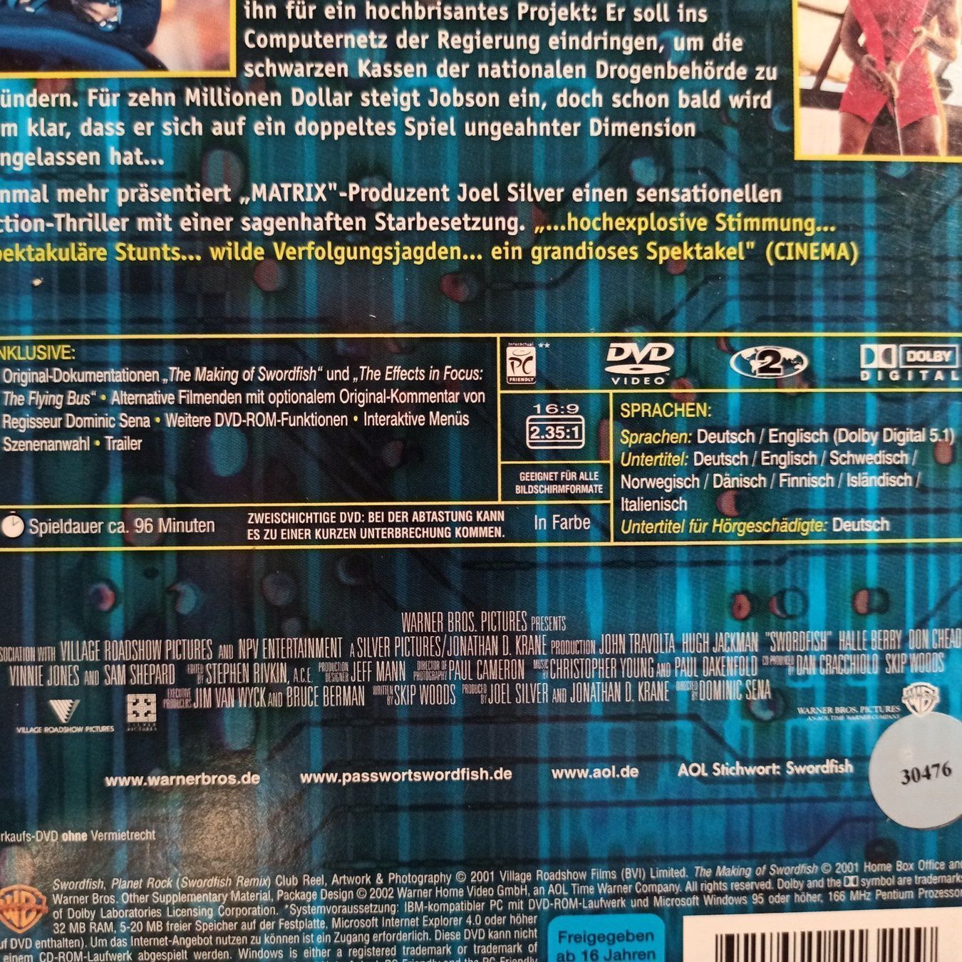 Tutti i DVDs: Passwort: Swordfish – Usato da Dübendorf venduto da kb86_MOVIE 2