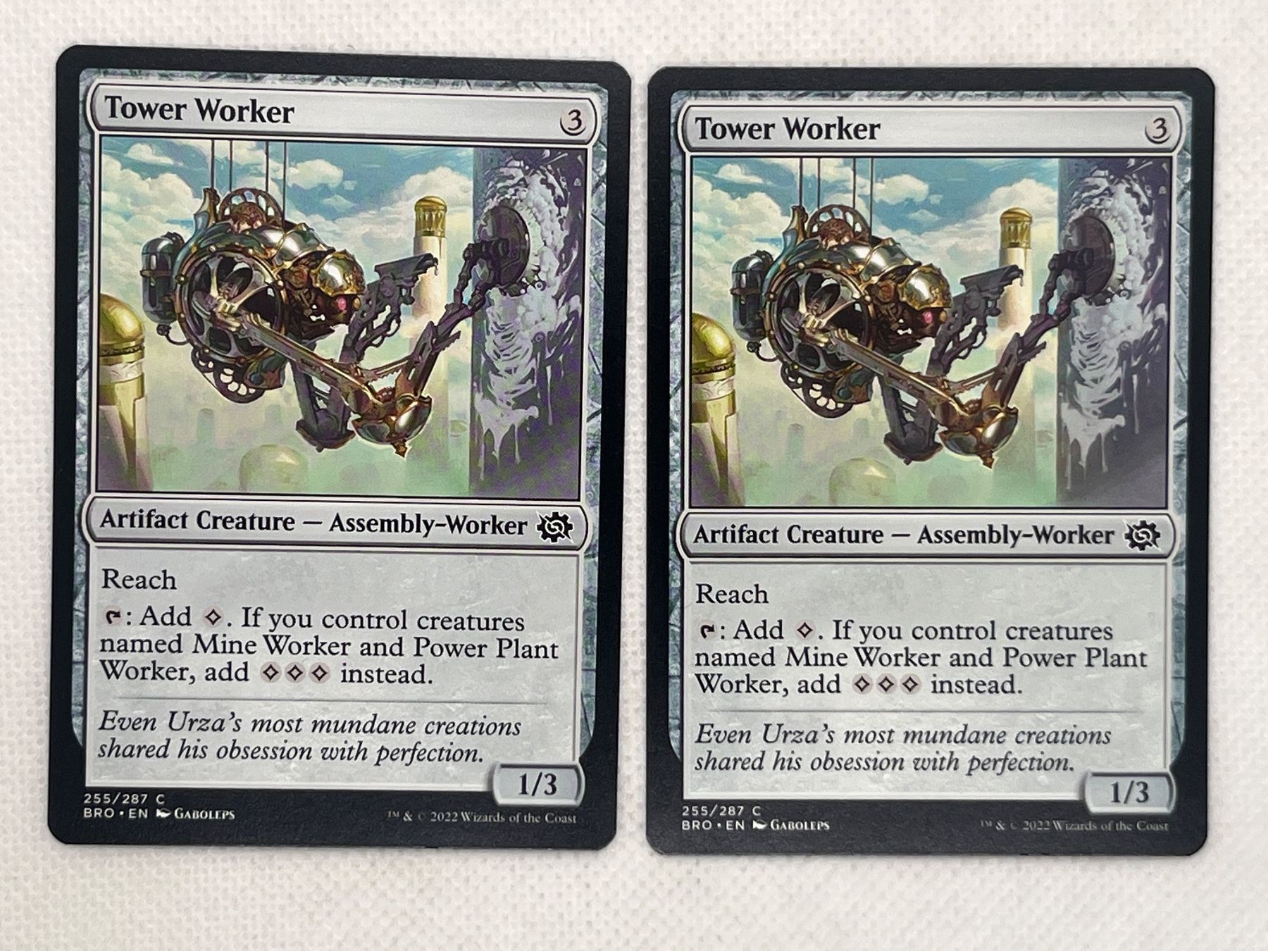Magic The Gathering Carte collezionabili: MTG: 2x Tower Worker - Brothers' War Common – Usato da Hinterkappelen venduto da Kim1992