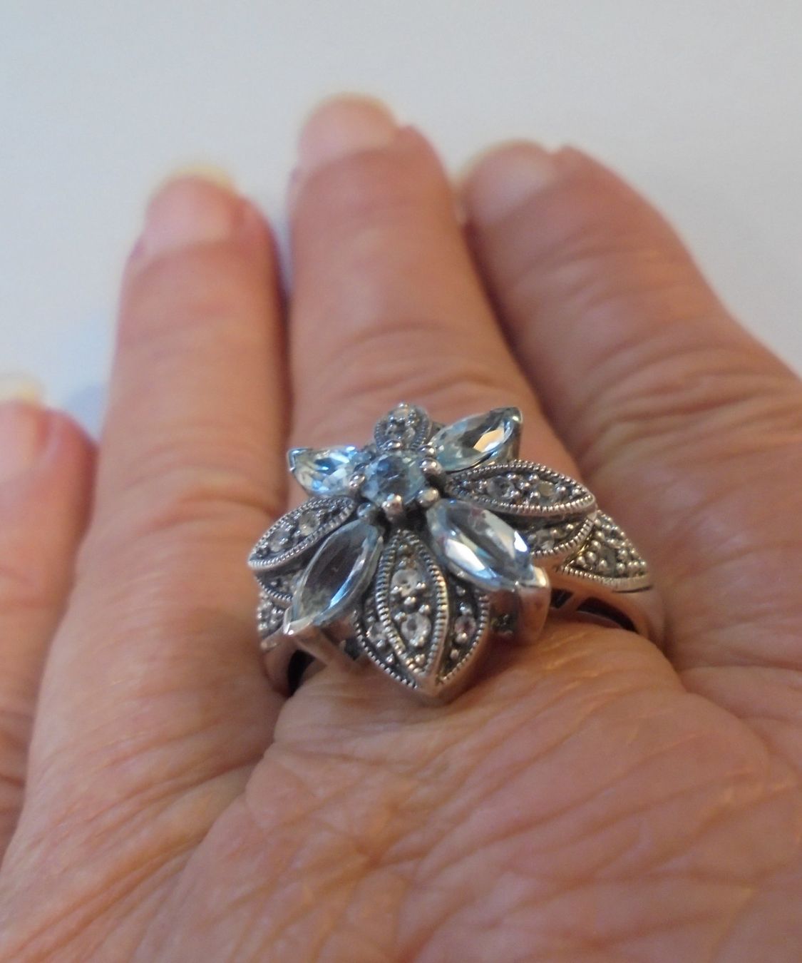Anelli: Echtschmuck: Himmelblauer Topas-Silberring 925er Grösse 56 – Nuovo (secondo la descrizione) da Zuchwil venduto da maumauchi 9