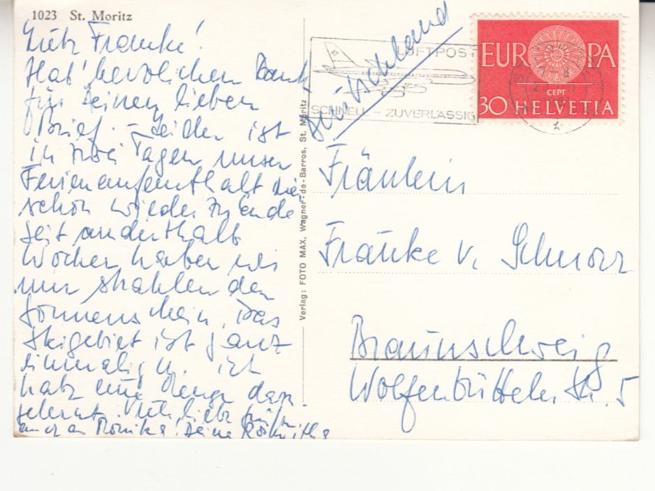 Cartoline postali: St. Moritz 1960 – Usato da Bürglen TG venduto da StampGraf 1