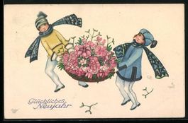 Mela Köhler: Zwei Kinder in Winterkleid
