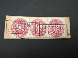 Preussen Mi.Nr.16 Dreierstreifen gest. CAMEN 1861-65 (E1773)