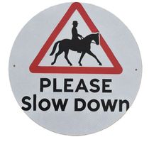 Vorsicht - Reiter - Pferd -   Blechschild  (neu/OVP)