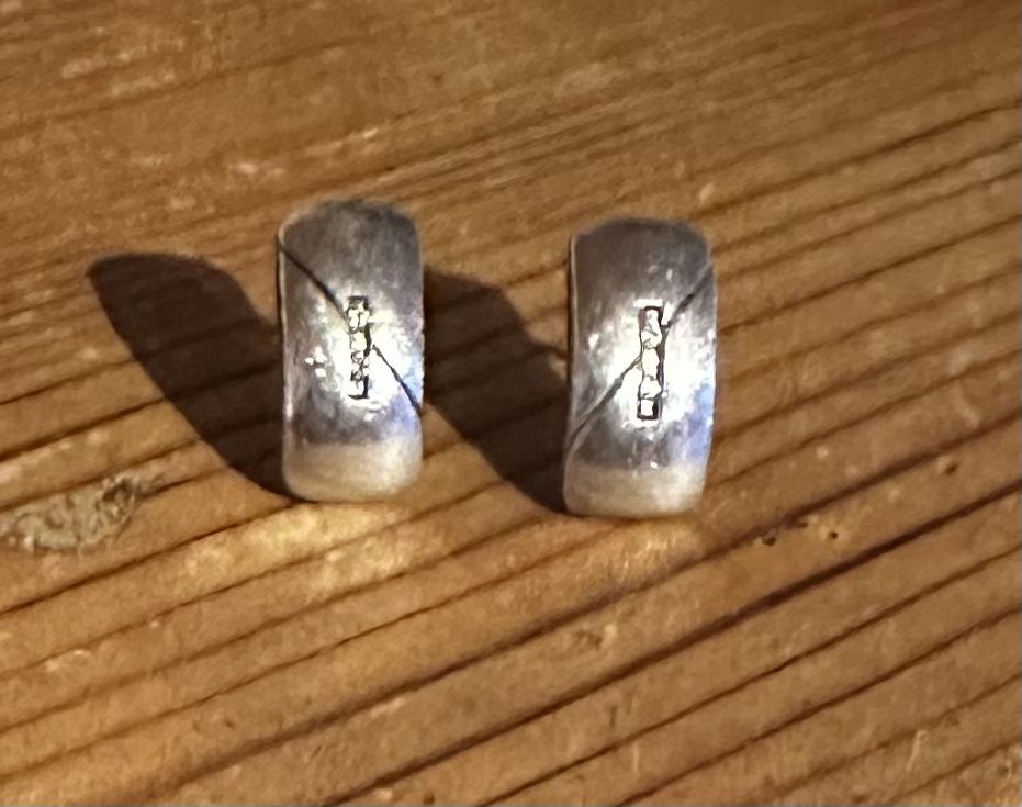Orecchini pendenti & Orecchini a lobo: Halbcreolen Silber – Usato da Donat venduto da troja007