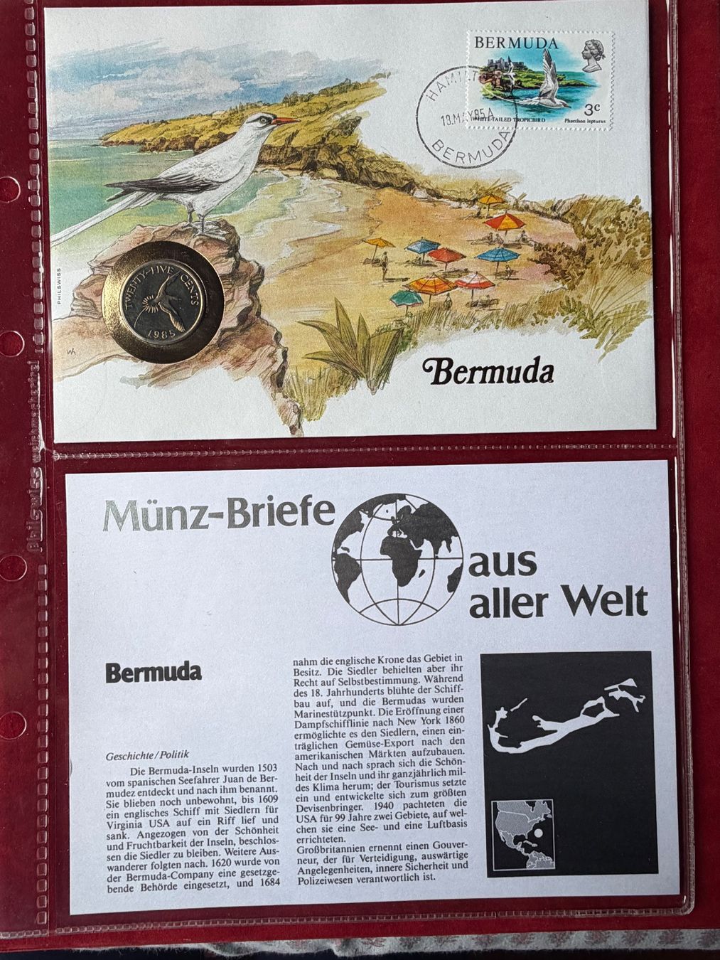 Tutti le monete: BERMUDA - Twenty-Five Cents 1985 - FDC – Nuovo (secondo la descrizione) da Le Lignon venduto da Trikles