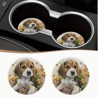 2 UNTERSETZER *BEAGLE* FÜR AUTO, TISCH.... NEU+OVP
