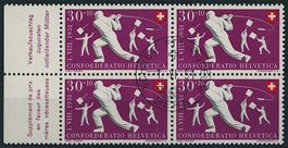 1951 - Pro Patria - Viererblock - Abart - Ersttag Stempel ET