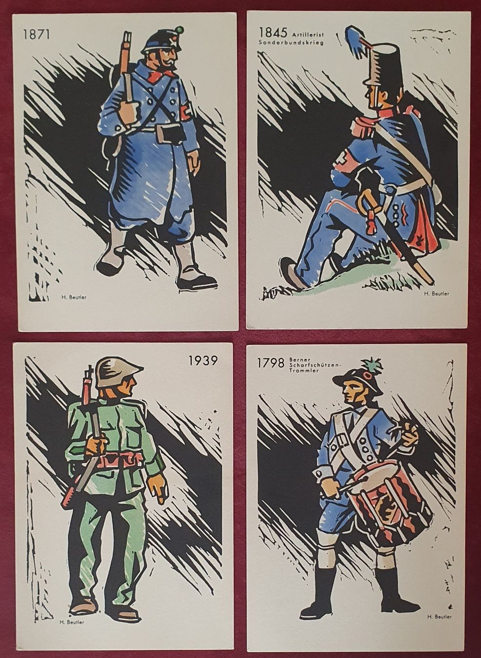 Tutti i francobolli: 4 Militär Postkarten – Usato da Kreuzlingen venduto da Rschweiz1