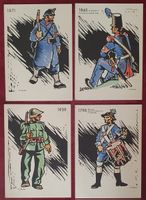 4 Militär Postkarten