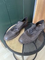 Elegante Herren-Lederschuhe, gr. 44, Kroko-Prägung, top Zust