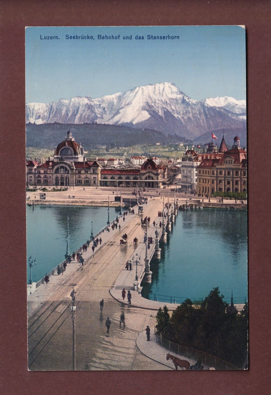 Ansichtskarten: LUZERN - Seebrücke - Bahnhof – Gebraucht aus Pully von nicecards-shop