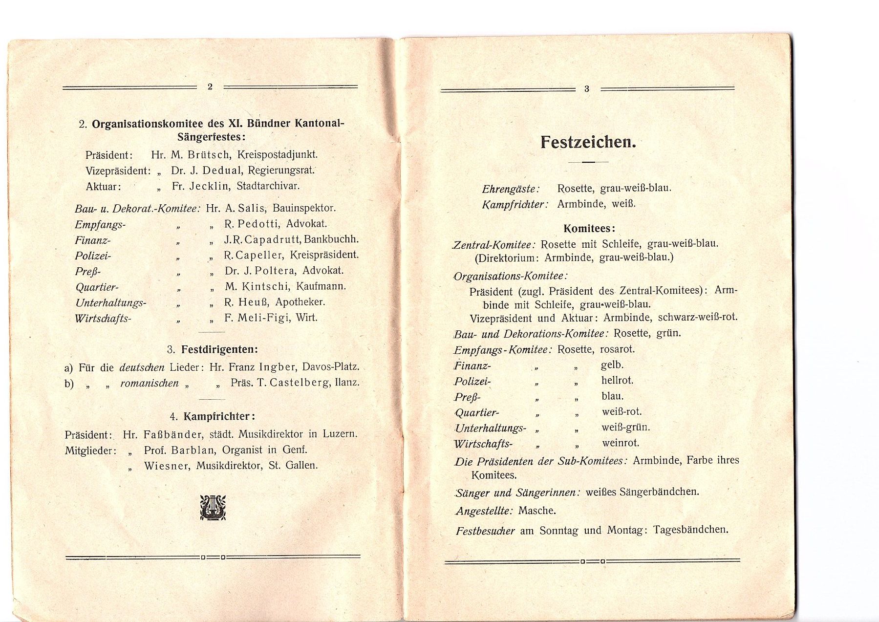 Dokumente: Broschüre Festheft Sängerfest Chur 1908 – Gebraucht aus Mörschwil von aik_x8mc 2