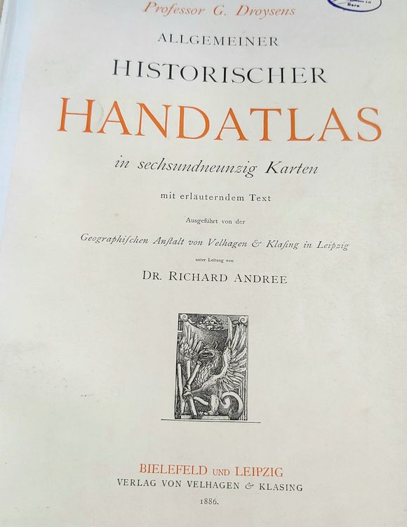 Droysens historischer Handatlas 1886 Kaufen auf Ricardo