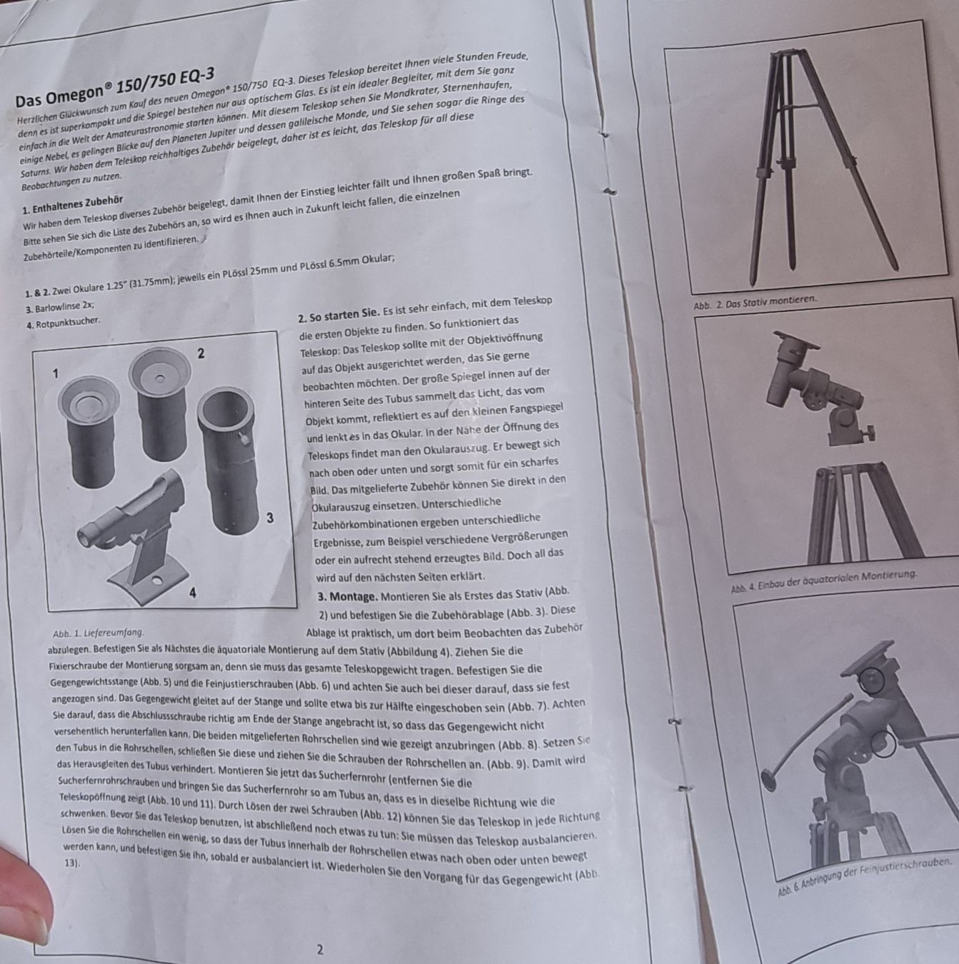 Omegon Telescopi: Omegon 150/750 EQ-3 Teleskop – Usato da Rifferswil venduto da sandra0010 1