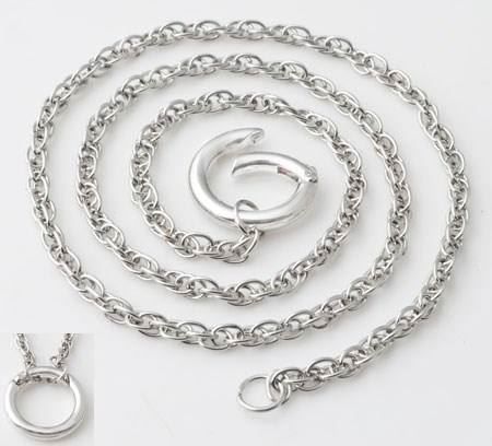 Catenine: Kette metallfarbig 84 cm mit Ring – Nuovo (secondo la descrizione) da Alpnachstad venduto da perlengaby