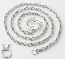 Kette metallfarbig 84 cm mit Ring