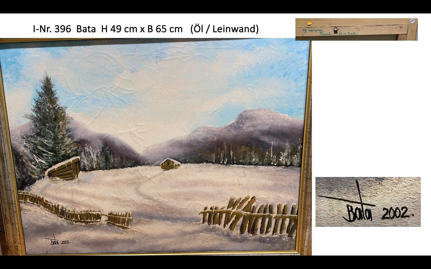 Dipinti: Bata Winterlandschaft 49 x 65 cm Öl / Leinwand – Usato da Baden venduto da Hug_Mee 1