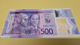 Jamaika 500 Dollar Banknote, neuwertig, unzirkuliert 2022