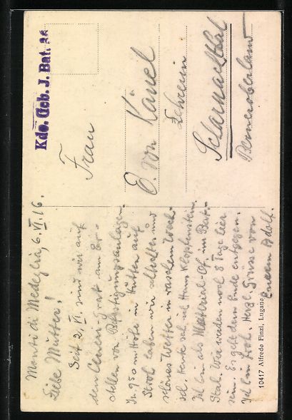 Cartoline postali: AK Tesserete, Chiesa di Tesserete, 1916 – Usato da Berlin venduto da bartko-reher 1