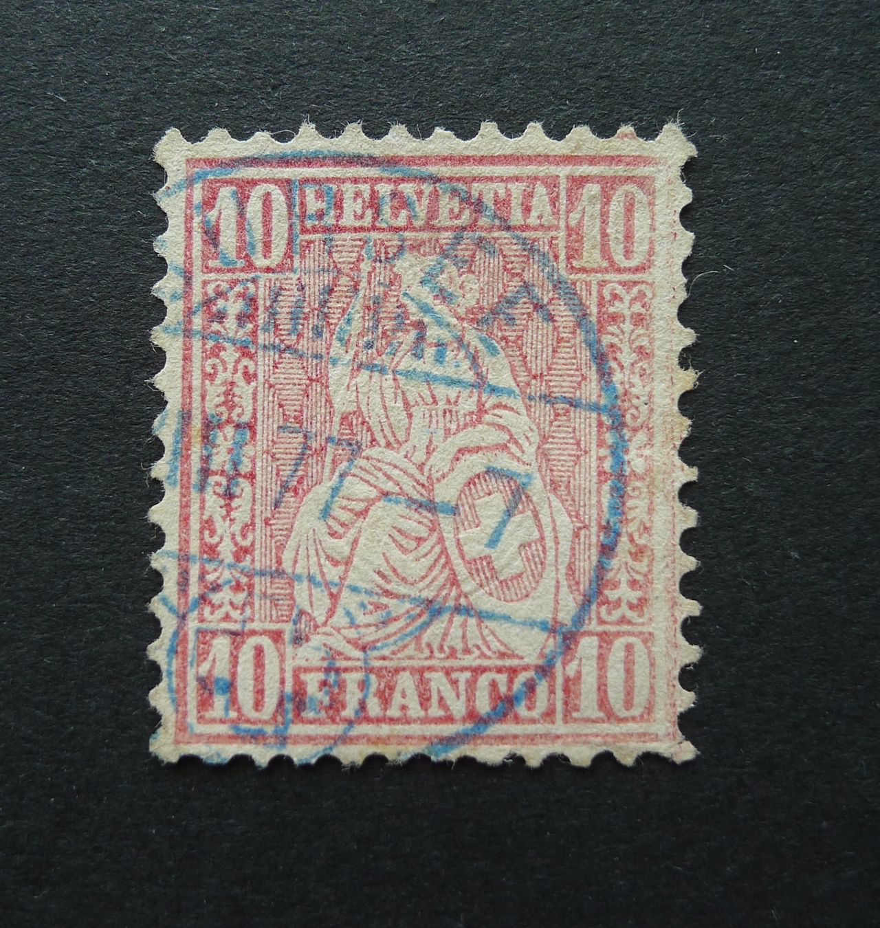 Tous les timbres: Nr. 38 mit blauem Stempel SURSEE LU – D'occasion à Ebikon par SilvioFreund