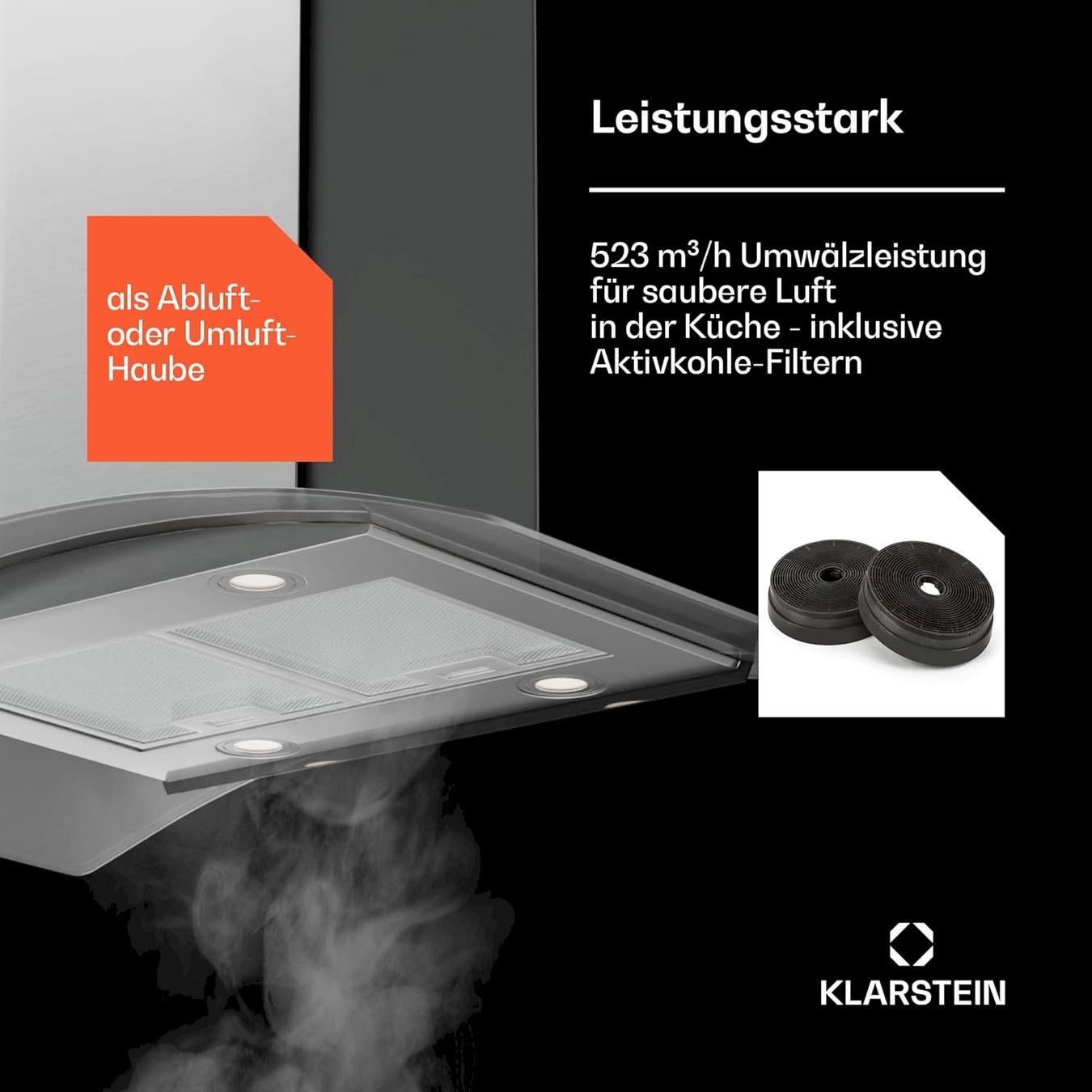 Hottes de ventilation: Klarstein COLETTE Inselhaube 90cm A++ – Neuf avec emballage d'origine à Bottighofen par zaap 2