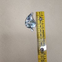 Brosche Blatt 925 Silber Perlmutt Mexico guter Zustand