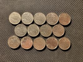 Lot 14x 50 Centimes France
