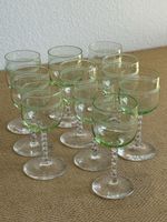 10 schöne Weingläser URANGLAS Uran Glas Vintage