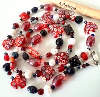 Murano Millefiori Longkette – echte Perlen & Silber 925