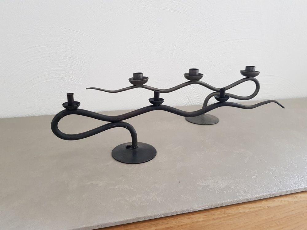 Bougeoirs Vintage En Bronze Harjes - Lot De 2, Motif Yin Yang - Occasion Bon état, Décoration Art Métal