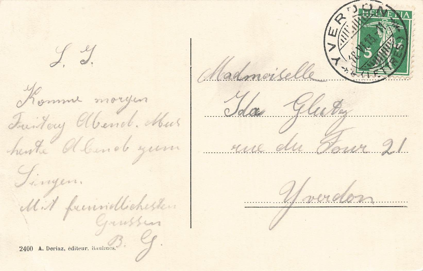Cartoline postali: Chäfeau Yverdon – Usato da Biasca venduto da Blenio71 1