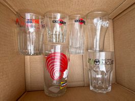 VINTAGE Verres promotionnels années 1980 lot de 6